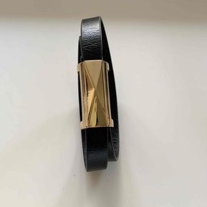 Black and gold leather bracelet